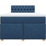 vidaXL Box spring postelja z vzmetnico modra 120x190 cm blago, (21307216) | Shoptok.si