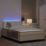  Krevet s opruga kutije s LED trakama Krema 120 x 190 cm tkanina | shoptok.hr