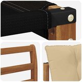 Set vanjskih sofa Čvrsto drvo akacije i Textilene Prirodna - Prirodno i bež Zakrivljeni | shoptok.hr