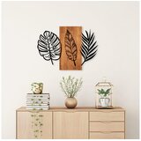 Wallity Zidna dekoracija Trostruki listovi - 384, 58x80 cm, Crna | Eponuda.ba