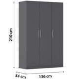 home24 OMARA S KLASIČNIMI VRATI, siva | Shoptok.si
