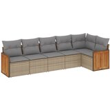  The Living Store Vrtna sedežna garnitura 6-delna z blazinami bež poli ratan - Vrtna Sedežna Garniture, (21452516) | Shoptok.si
