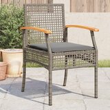 Maison Chic Vrtni stoli - Stol za vrt z blazinami 4 kosi siv poli ratan akacijev les JS2268, (21877028) | Shoptok.si