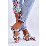 Boto Women's Slippers With Large Studs Blue Mercure | Shoptok.si