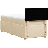 vidaXL Krevet s oprugama i madracem krem 100 x 200 cm od tkanine | shoptok.hr