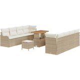  Sjedeća garnitura za vrt 11 kom. Bež poliratan 232.5 x 62 x 85 cm | shoptok.hr
