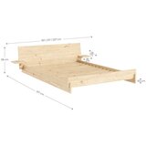 Karup Bračni krevet od masivnog bora s podnicom 180x200 cm u svijetloj prirodnoj boji Latch – | shoptok.hr