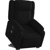 vidaXL Električni masažni naslonjač na podizanje od tkanine crni | shoptok.hr