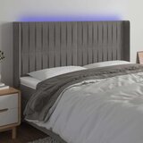  Uzglavlje svjetlosivo 163 x 16 x 118/128 cm baršunasto Cijene