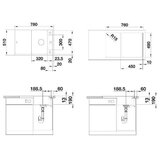 Blanco sudoper AXIA III 45 S InFino SILGRANIT ANTRACIT, daska staklo, s dalj. upr. | shoptok.hr