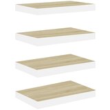 Maison Chic 4 kosi Stenske Police - Viseče police barva hrasta in bela 40x23x3,8 cm MDF, (21758755) Cene