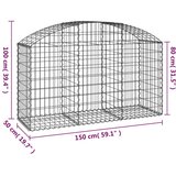  Gabionska košara s lukom 150x50x80/100 cm pocinčano željezo | Eponuda.ba