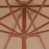 Vanjski suncobran s drvenim stupom 300 cm smeđesivi | shoptok.hr