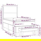 Box spring postelja z vzmetnico svetlo siva 90x200 cm žamet, (20900341) | Shoptok.si