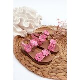 FR1 Pink Patent Leather Children's Sandals Adorned with Flowers Tinette | shoptok.hr