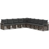 vidaXL Vrtna sedežna garnitura 9 pcs Siva poli ratan, (5000269700) | Shoptok.si