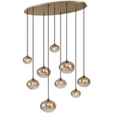 QAZQA Art Deco viseča svetilka zlata z jantarnim steklom 9-luči - Jia | Shoptok.si