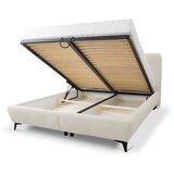 Makamii Bež tapecirani bračni krevet s prostorom za odlaganje s podnicom 180x200 cm Makapu – | shoptok.hr