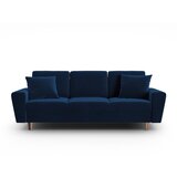 Cosmopolitan Design Plava baršunasti sklopiva/s prostorom za odlaganje sofa 235 cm Kyoto – Cijene