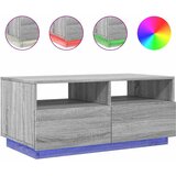  Stolić za kavu s LED svjetlima siva boja hrasta 90x49x40 cm | shoptok.hr