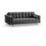 Cosmopolitan Design Temno siva žametna raztegljiva sedežna garnitura s prostorom za shranjevanje 222 cm Bali – | Shoptok.si