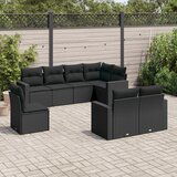 vidaXL 8-dijelni set vrtnih sofa od poliratana s jastucima crni | shoptok.hr
