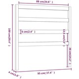  Uzglavlje za krevet sivo 95 x 4 x 100 cm od masivne borovine | shoptok.hr