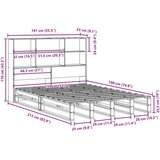  Knjižna postelja brez vzmetnice vošč. rjava 135x190cm trden les | Shoptok.si