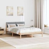  Okvir kreveta s uzglavljem Smeđa i svijetlo siva 135 x 190 cm | shoptok.hr
