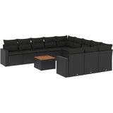  12-dijelni set vrtnih sofa od poliratana s jastucima crni | shoptok.hr
