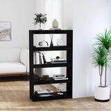 Furnova Knjižna omara/pregrada črna 80x30x135,5 cm trdna borovina, (21932648) Cene