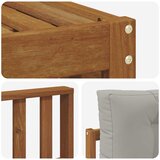  Setovi sofa 6 pcs Prirodna i svijetlo siva Čvrsto drvo akacije | Eponuda.com