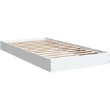 vidaXL Posteljni okvir bel 100x200 cm inženirski les, (21155968) Cene