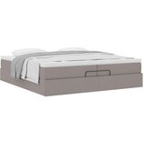  Otomanski okvir kreveta s madracima smeđesivi 200x200cm tkanine | shoptok.hr