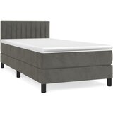 Maison Chic Box spring postelja - Vzmetna postelja z vzmetnico temno siv 90x190 cm žamet SL6928, (21908310) Cene