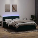Box Spring krevet s madracem i LED tamno zeleni 160x220 cm baršun | shoptok.hr