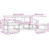  Set vanjskih sofa Prirodna i krem 245,5 x 162,5 x 73 cm | Eponuda.com