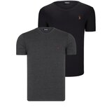 Dewberry DUAL SET T8568 V-NECK MENS T-SHIRT-ANTHRACITE-BLACK Cijene