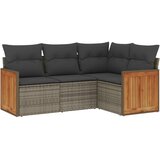  4-dijelni set vrtnih sofa od poliratana s jastucima sivi | shoptok.hr