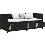  Dnevni ležaj crni 90 x 190 cm od masivne borovine | shoptok.hr