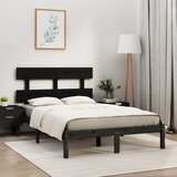 Maison Chic Posteljni okvir - Dvoposteljna postelja - Zakonska postelja črn iz trdnega lesa 200x200 cm-J4925, (21766183) | Shoptok.si