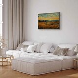  Slika - Impressionistic fields - painted golden landscape with fields of grain 120x80 U prirodnom drvenom okviru | shoptok.hr