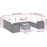 vidaXL 10-dijelni set vrtnih sofa s jastucima crni od poliratana | shoptok.hr