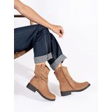 Shelvt Dark beige suede women's cowboy boots | Shoptok.si
