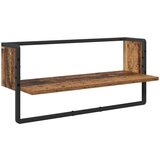  Set zidnih polica s policom 6 pcs Staro drvo 100 x 25 x 30 cm | shoptok.hr