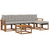  Set vanjskih sofa 6 kom. Prirodna i svjetlosiva | shoptok.hr
