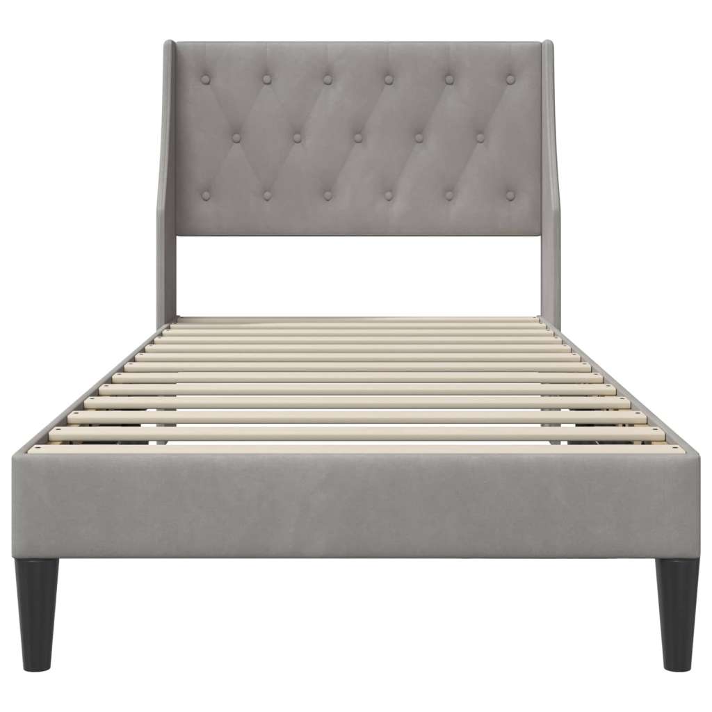  Okvir za krevet Svijetlo siva 90 x 190 cm Baršun - Svjetlosiva 90 x 190 cm | shoptok.hr
