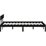 Okvir za krevet od masivne borovine crni 150x200 cm bračni | shoptok.hr