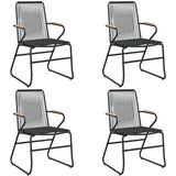  5-dijelni vrtni blagovaonski set od PVC ratana crni | shoptok.hr