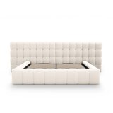 Micadoni Home Kremno bela oblazinjena zakonska postelja s prostorom za shranjevanje z letvenim dnom 160x200 cm Mamaia – | Shoptok.si